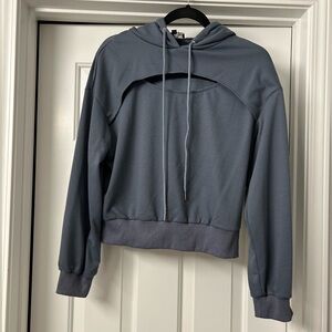 Area Stars Gray Cutout Hoodie